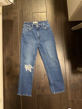 Abercrombie & Fitch ankle straight ultra high rise curve love jeans
